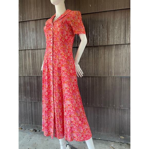 🔥Vintage Dressbarn Floral Whimsy Cottagecore Coastal Flowy Feminine Maxi Dress - Picture 3 of 16